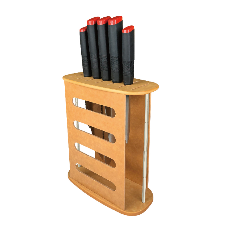 Magnetic wooden fiber knife block holder KH06